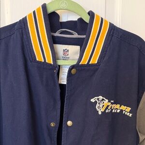 NFL Titans of New York Navy Jacket with Yellow Accents